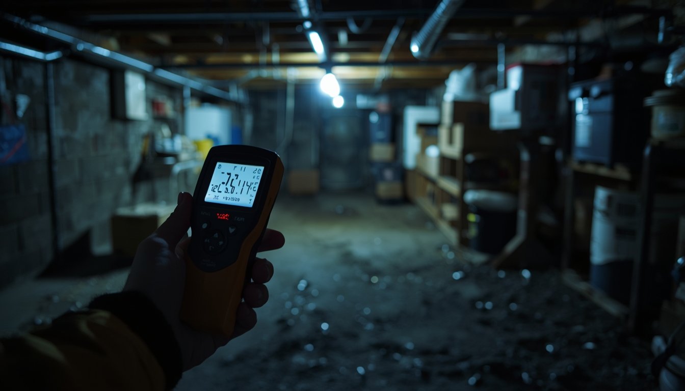 humidity meter used in crawl space inspection