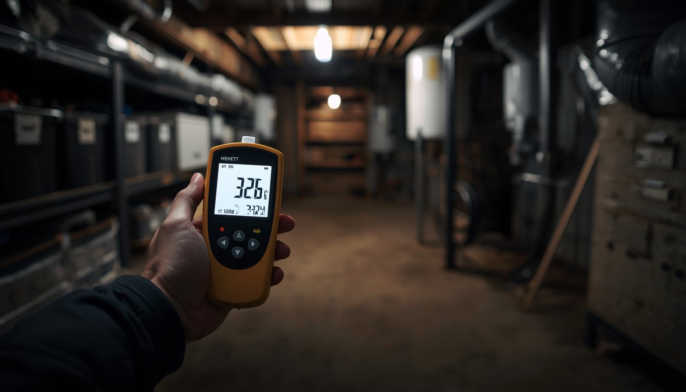 humidity meter used to monitor mold risk area